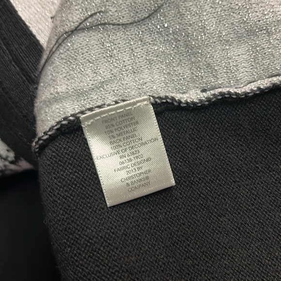 Christopher & Banks Black & White Beaded Snowflake Zip Front Knit Vest - Picture 15 of 15